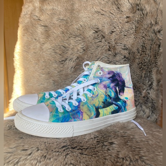 Yes We Vibe Unisex Unicorn High Tops Size 9.5 women’s/8 Men - Picture 2 of 11